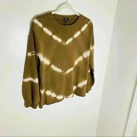 NWT Rails Reeves Tie Dye Sweatshirt In Ivory Chevron Stripe - Picture 7 of 8